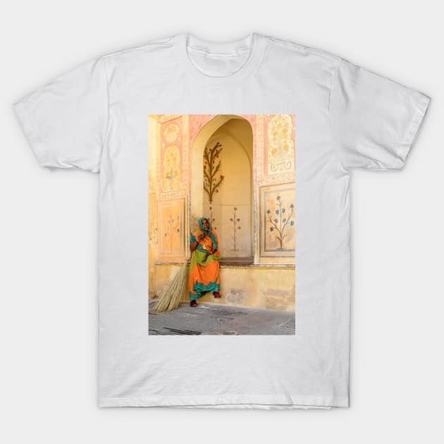 Workers in Amer Fort 01 T-Shirt by fotoWerner